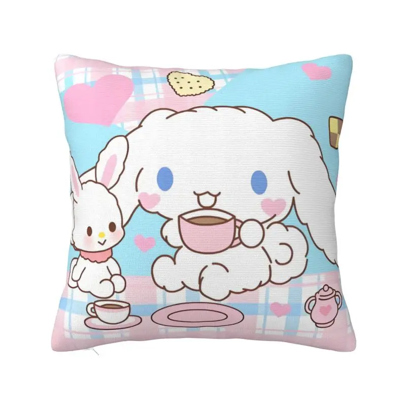 

Custom Cinnamoroll Anime Square Pillow Case Home Decorative 3D Two Side Printed Popular Cushion Cover for Sofa