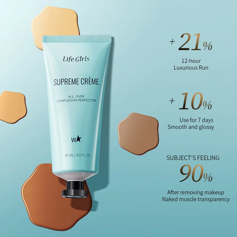Life Girls 4 色のリキッドファンデーションフェイスコンシーラークリーム保湿ナチュラル肌の明るく長持ちしやすい塗布