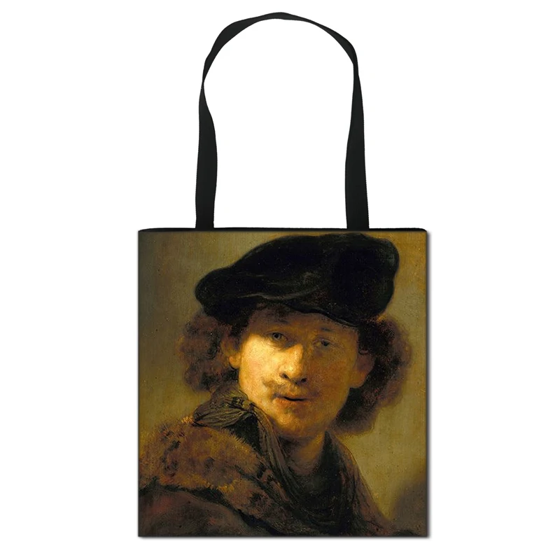 Greatest Holland Painter Rembrandt Print Handbag The Storm on The Sea of Galilee Oil Paintings Totes Bags Ladies Shopper Bags