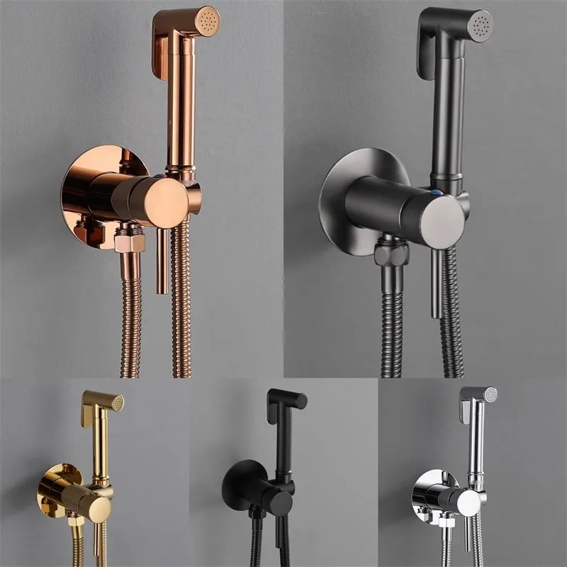 

Brass Shower Sprayer for Toilet with Hot and Cold Brass Rough-in Valve,Brass Handheld sprayer Attachment Set for Feminine, Pets