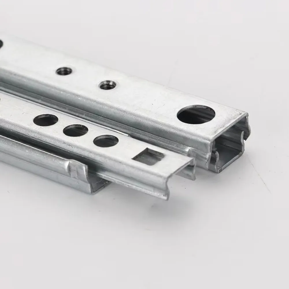 2PCS Smooth Glide Bearing Drawer Slides 17mm Wide Two Way Slide Drawer Rail 8