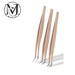 MJ 1 Pcs Eyelash Extension Tweezers Stainless Steel 3D Accurate Clip Eyelashes Tweezers Lash Extensions Supplies Set Tool