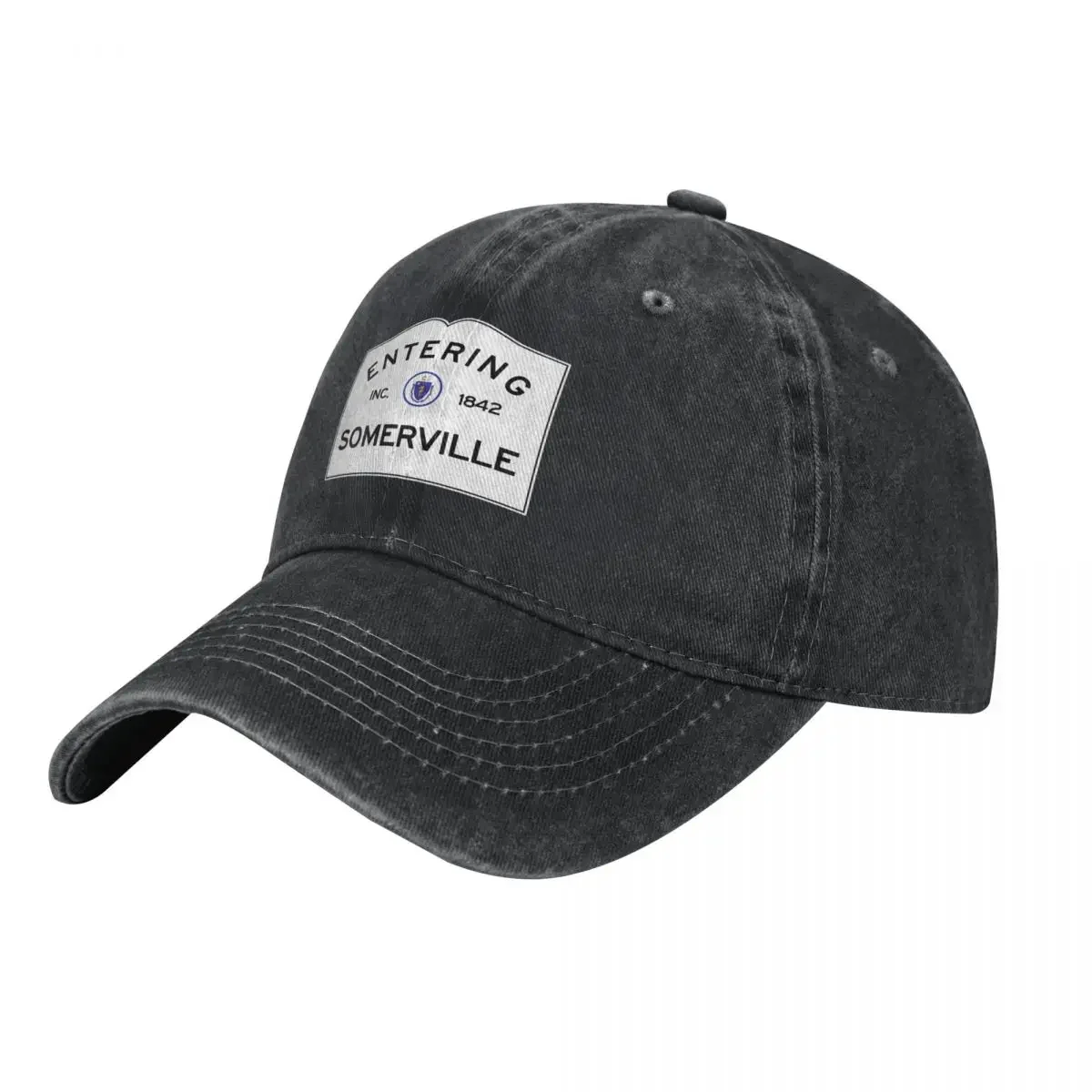 Entering Somerville - Commonwealth of Massachusetts Road Sign Baseball Cap Hat Baseball Cap party Hat Rave Men's Women's