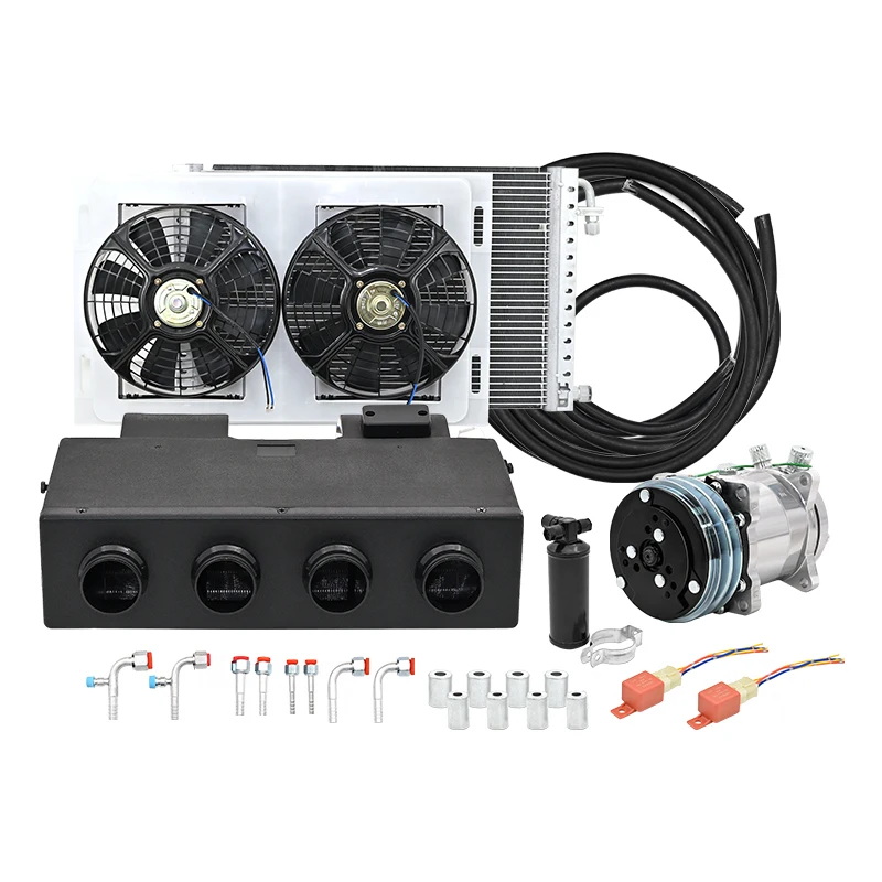 

Universal Automotive Air Conditioning Kit for RVs Cars Trucks & Vans Powerful 12V 24V Compatible A/C Solution