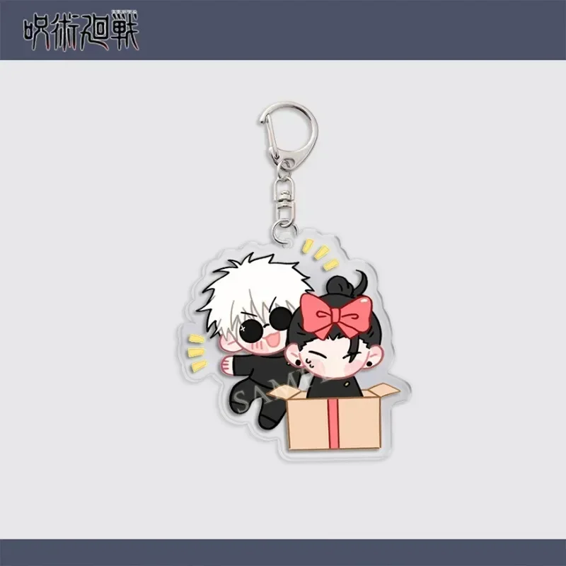 Cartoon Satoru Gojo Geto Characters Anime Keychain Acrylic Keyring Double Figures Pendant Strap Figure Hanging Accessories 2024