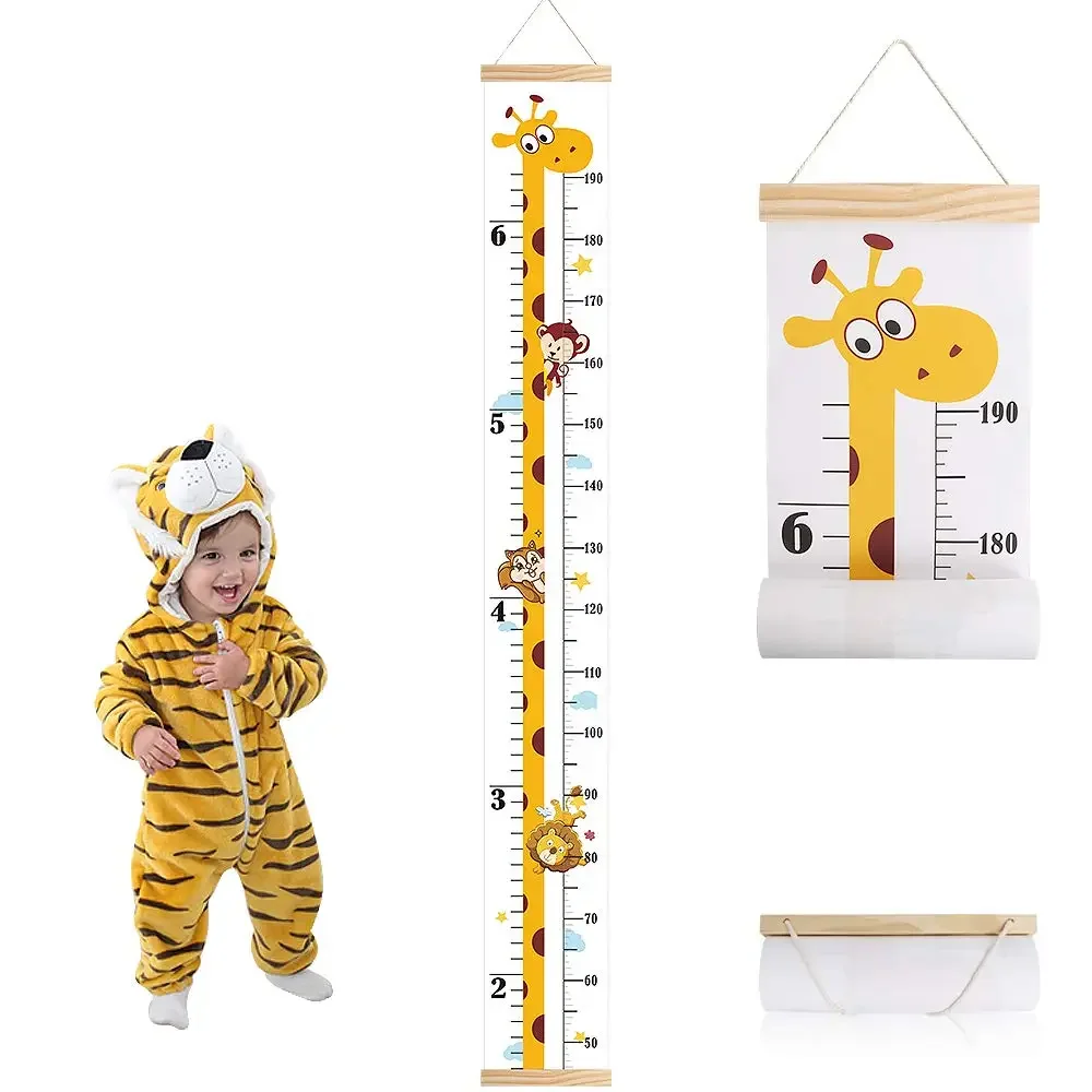 50-190cm growth chart wooden measuring canvas height chart wooden height ruler for kids baby shower gifts