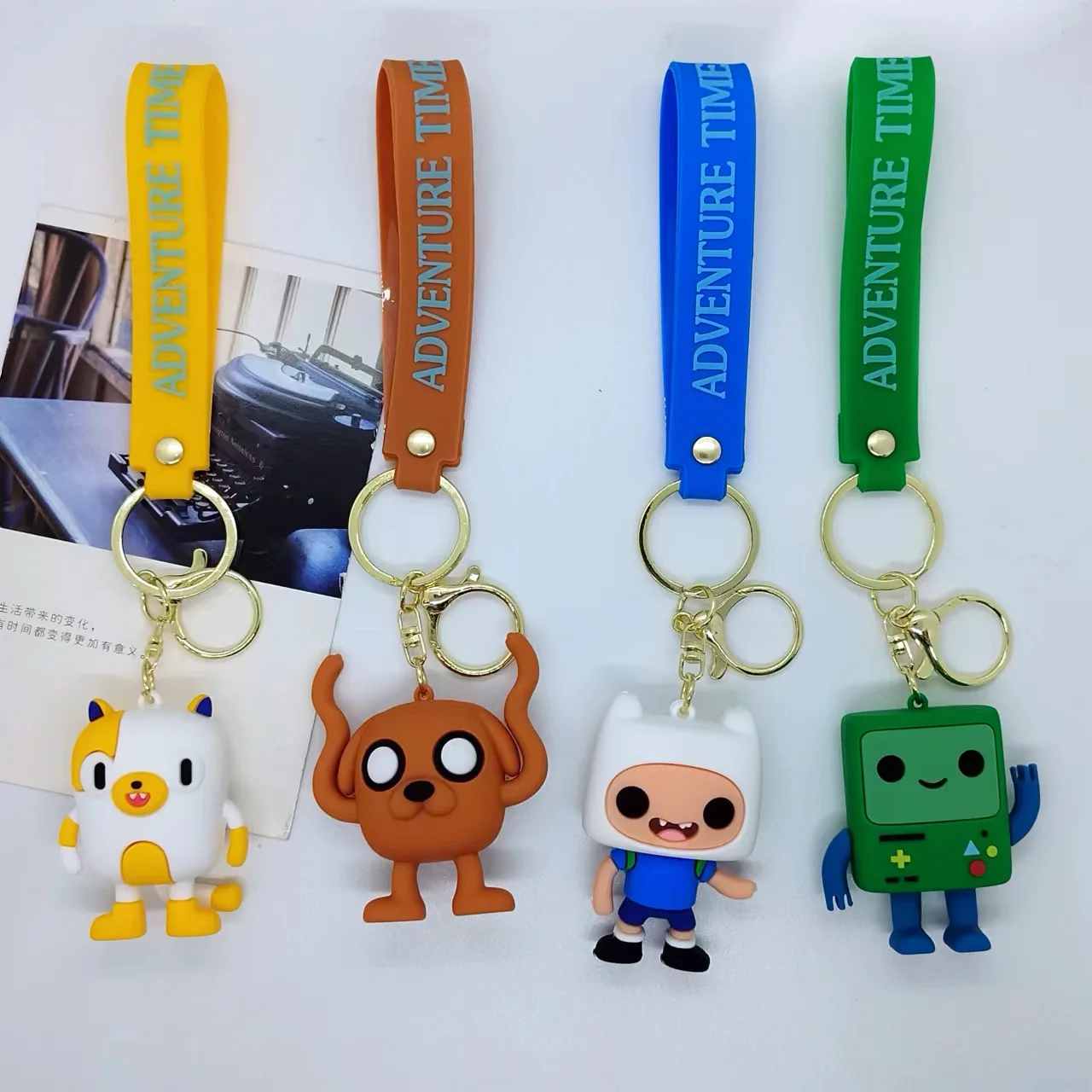 Cute Adventure of Time Keychain Kawaii Accessories Keychains Women Men Bag Keyring Teacher Friends Couples Kids Gift wholesale