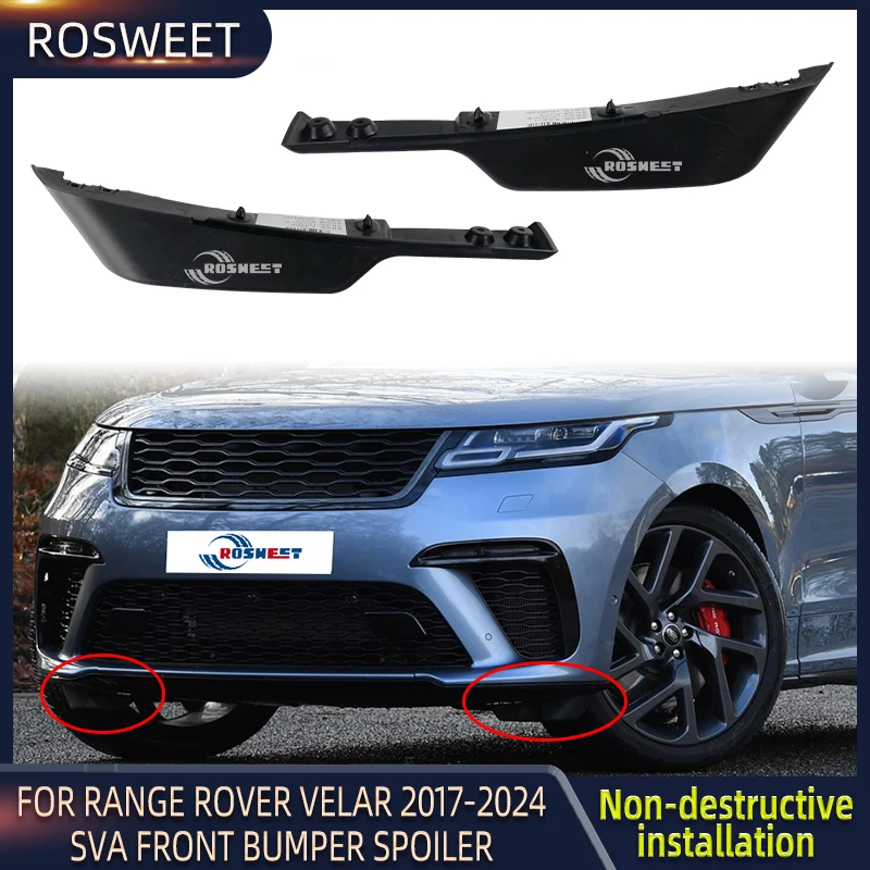 

ROSWEET Car Front Bumper Lip Diffuser Splitter Spoiler Protector For Land Rover Range Rover Velar SVA L560 2017-2024 LR115672