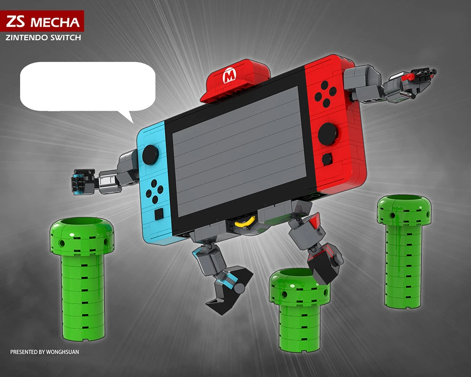 MOC Konsol Game Portabel Retro Lucu Set Blok Bangunan Model Pengontrol Retro Mainan Bata Ide Hadiah