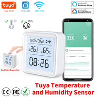 Tuya WIFI Zigbee Temperature Humidity Sensor Indoor Thermometer Detector Smart Life Remote Control Support Alexa Google Home