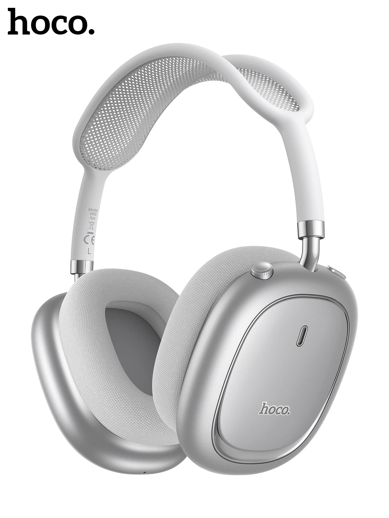 HOCO W68 ANC Geräuschunterdrückende Bluetooth 6.0 Kopfhörer Kabellose Headsets mit App-Steuerungsfunktion und Mikrofon für Telefonanrufe – Detail 10