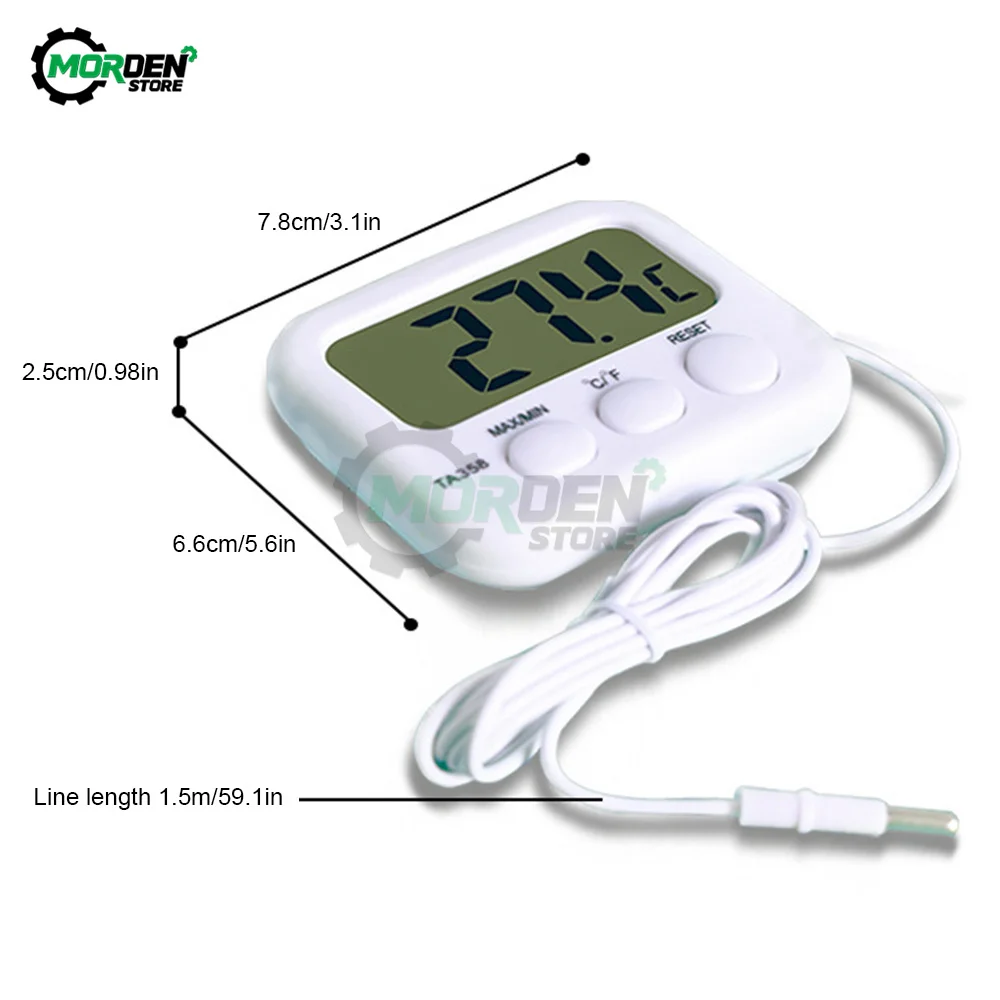 Mini LCD Digital Thermometer With Probe Sensor Swimming Pool Refrigerator Water Tank With Cable 1.5M for Fish Tank Accessories