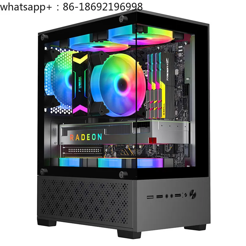 T8 sea view room chassis DIY assembly computer host case desktop matx main board glass side transparent atx shell
