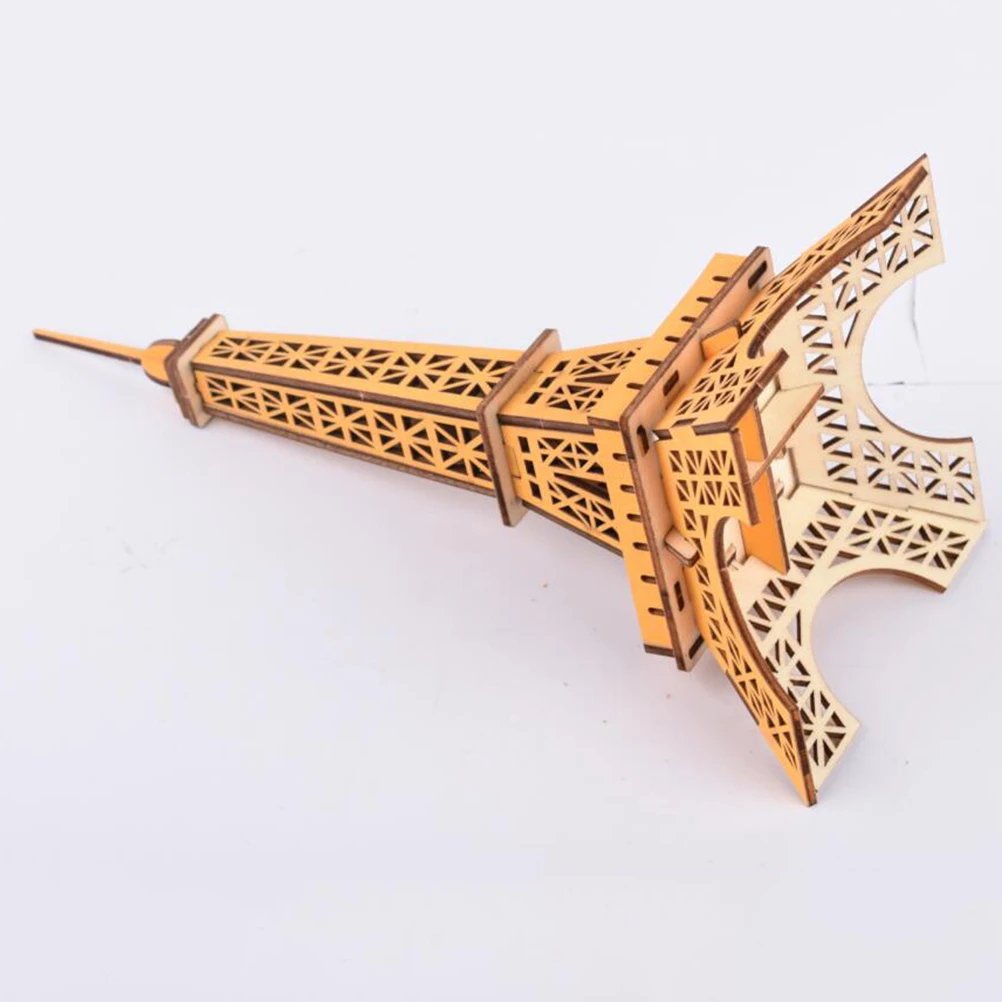 3D Wooden Eiffel Tower Diy Building For Kids Educational Assembly Teaser Game Kids 3D Puzzle Buildings Puzzle