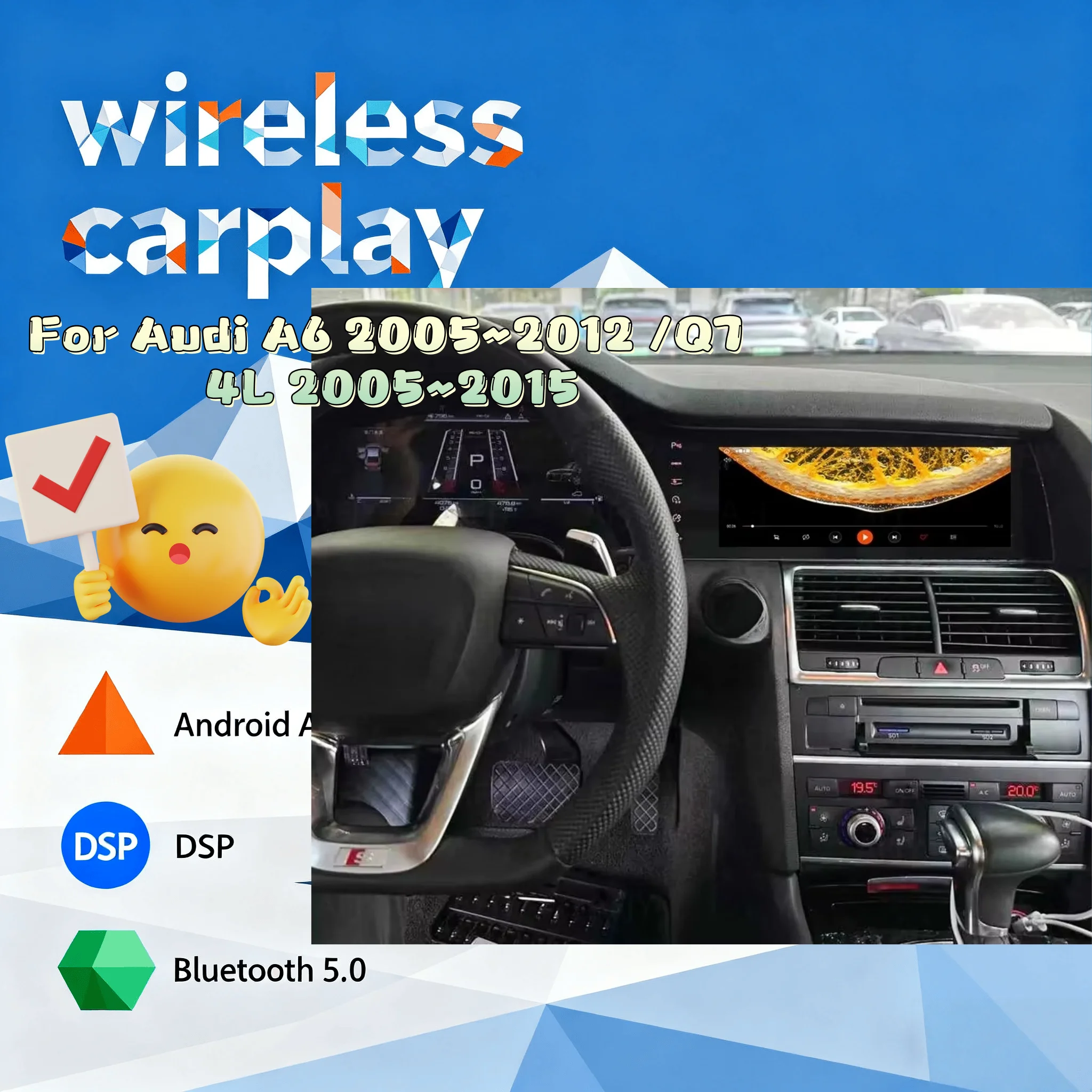 

Цифровая приборная панель Virtual Cockpit для Audi A6 2005~2012 / Q7 4L 2005~2015, Android 13, автомобильная магнитола, беспроводной CarPlay, автомагнитола, стереосистема.