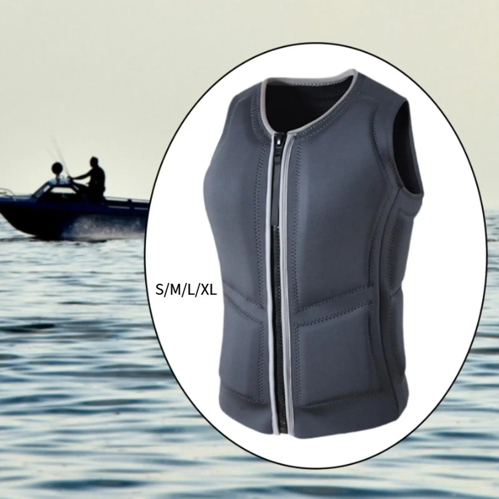 Giubbotto di salvataggio in neoprene per sport acquatici per adulti Giubbotto di galleggiamento Giubbotto di salvataggio impermeabile Nuoto Canottaggio Sci Gilet di guida Alla deriva