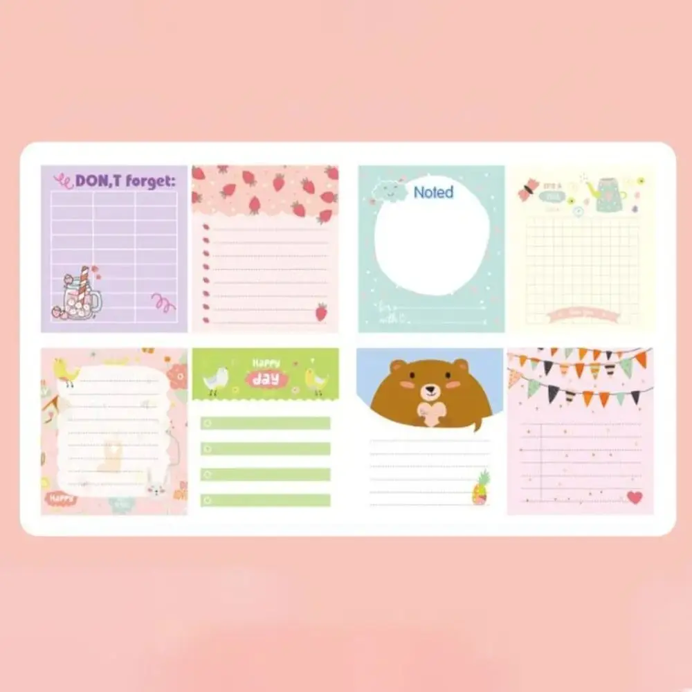 Portátil Kawaii Mini Planner Notebook, Diário dos desenhos animados Notepad, Papelaria Estudante, Material Escolar, Chaveiro