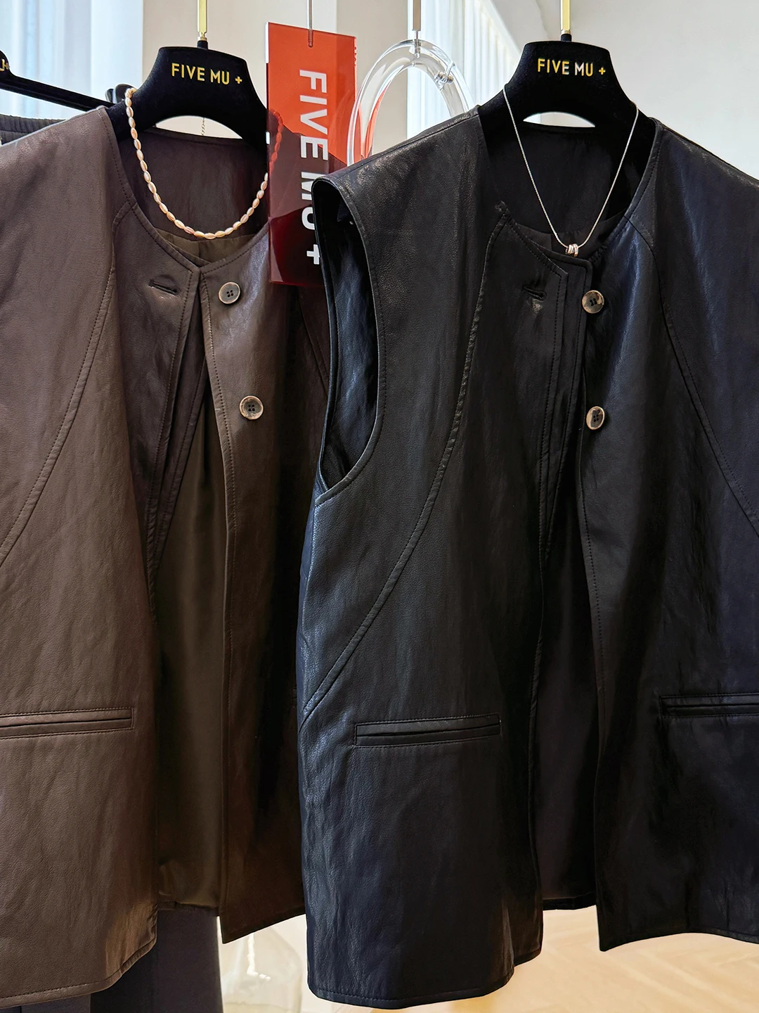 엘리 디자인 스플라이스 가죽 자켓 여성용 트렌디 쿨 하이엔드 슬레 2025 신상품