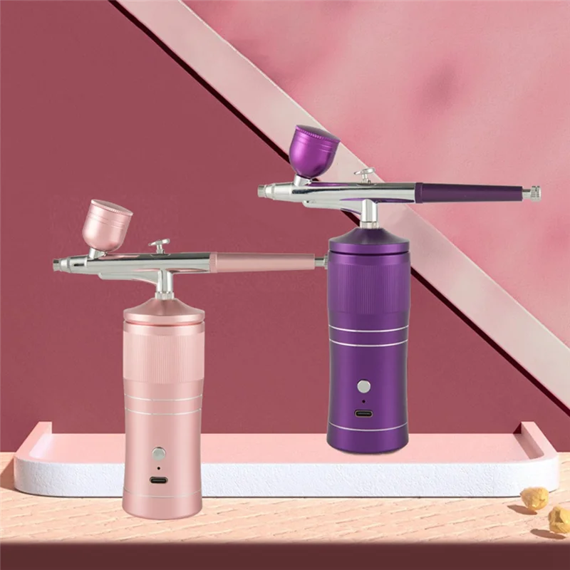 Airbrush Kit Portable+0.3Mm Nozzle Cleaning Brush Set Fit For Makeup Nail Art B 1Set