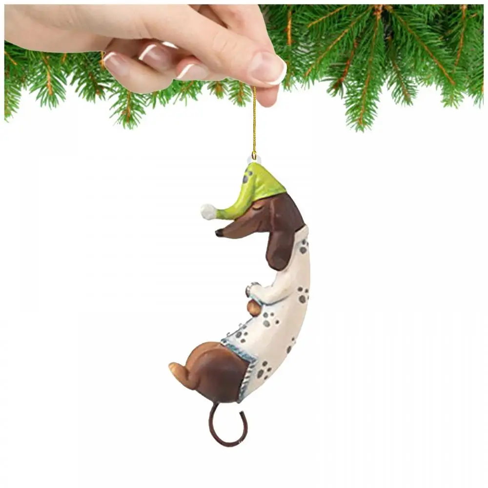 Dachshunds Dog Christmas Tree Ornament Christmas Tree Pendants Hanging Pendants Plush Craft For Christmas Holiday Party Home