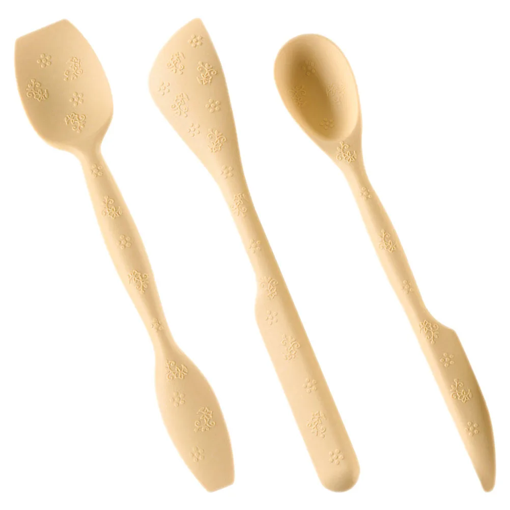 

3Pcs Silicone Baking Spatula Set Heat Resistant No Peculiar Smell Dual Head Design Easy Clean Practical Gift Cake Cream Spatula