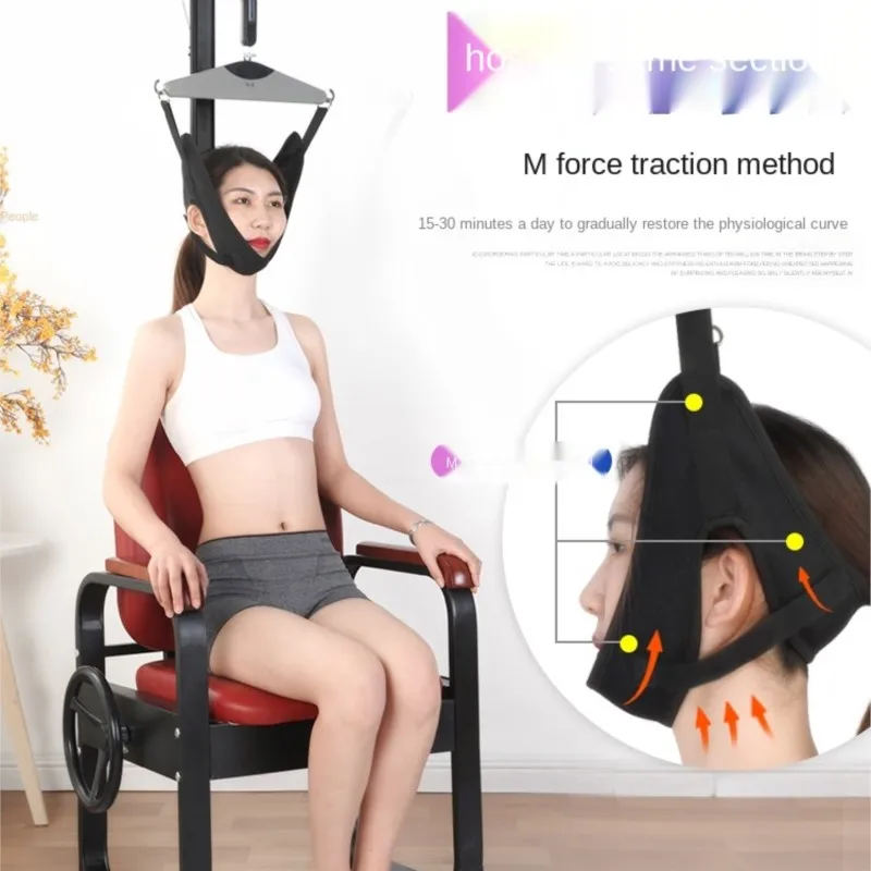 Cervical spine retractor household neck physiotherapy with a neck straightening and stretching frame