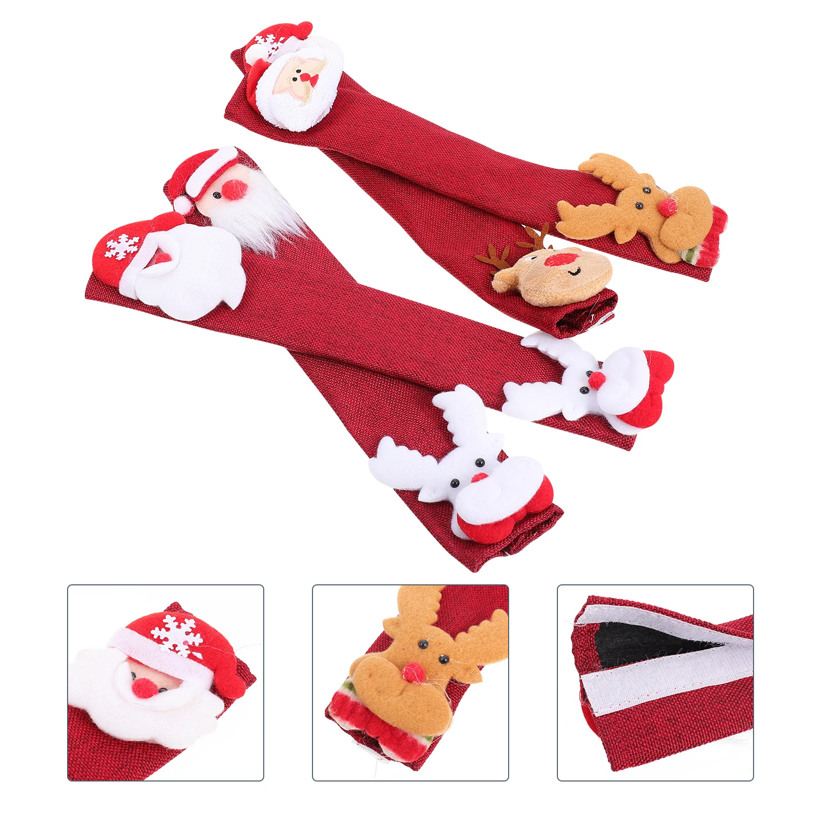 4Pcs Xmas Refrigerator Handle Covers Kitchen Handle Protectors Cold Proof Fingerprint Resistant Xmas Oven Microwave Covers