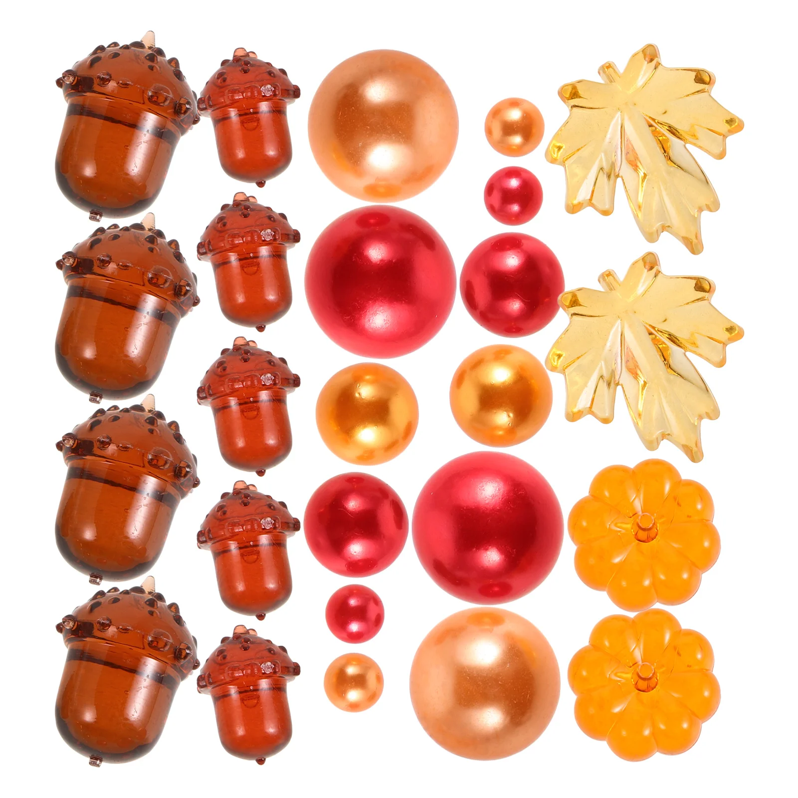 1 Juego de cuentas flotantes de avellanas, hoja de arce y calabaza de otoño para Acción de Gracias, relleno de jarrón, centro de mesa de otoño, decoración estacional