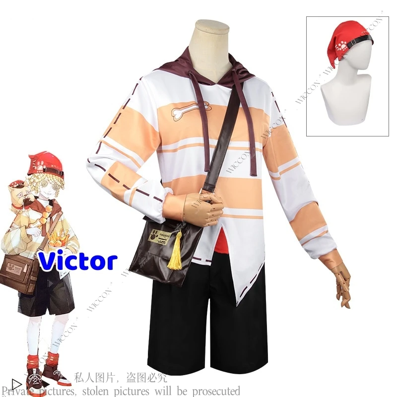 Victor Game Identity V Cosplay Costume Victor Grantz Postman Hat Bag Battle Role Play Halloween Carnival Outfits Letter Set