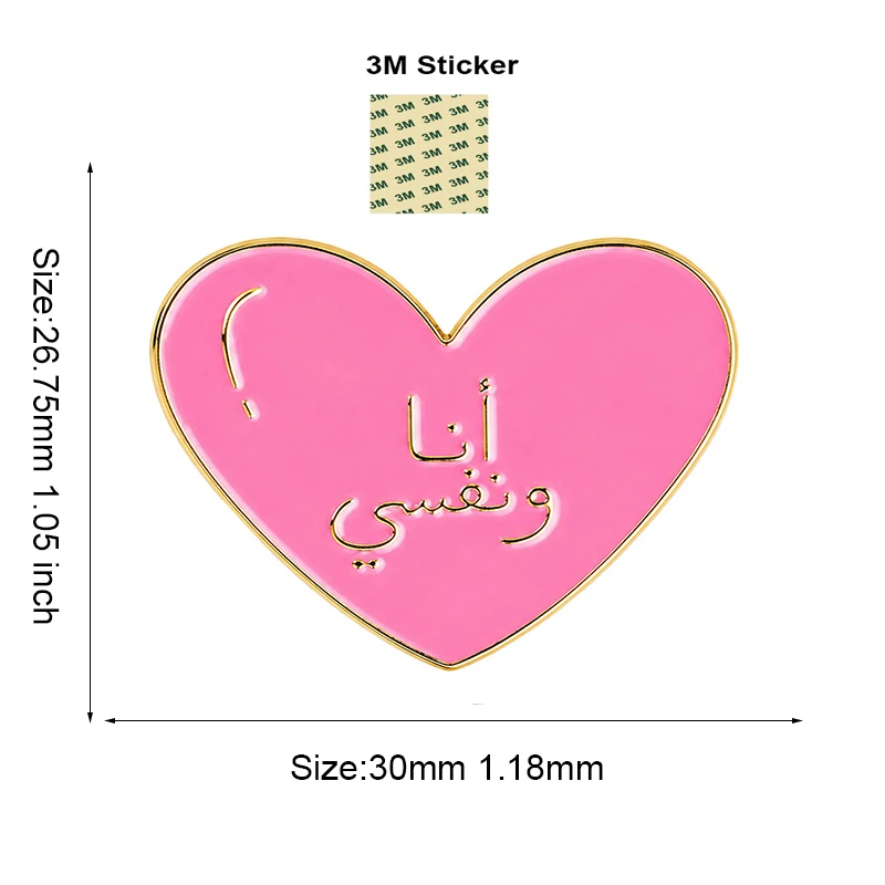 Pink Heart Mobile Phone 3M Sticker Metal Pin Soft Enamel Badge Metal Pin Broooches Pins
