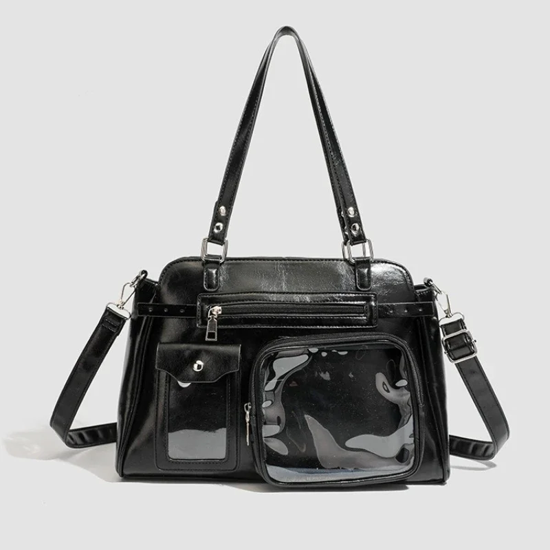Japanese Itabag With Transparent Display Multi-pocket Shoulder Bag Fashion Tote Bag Jk Uniform Handbag Y2k Style Storage bag