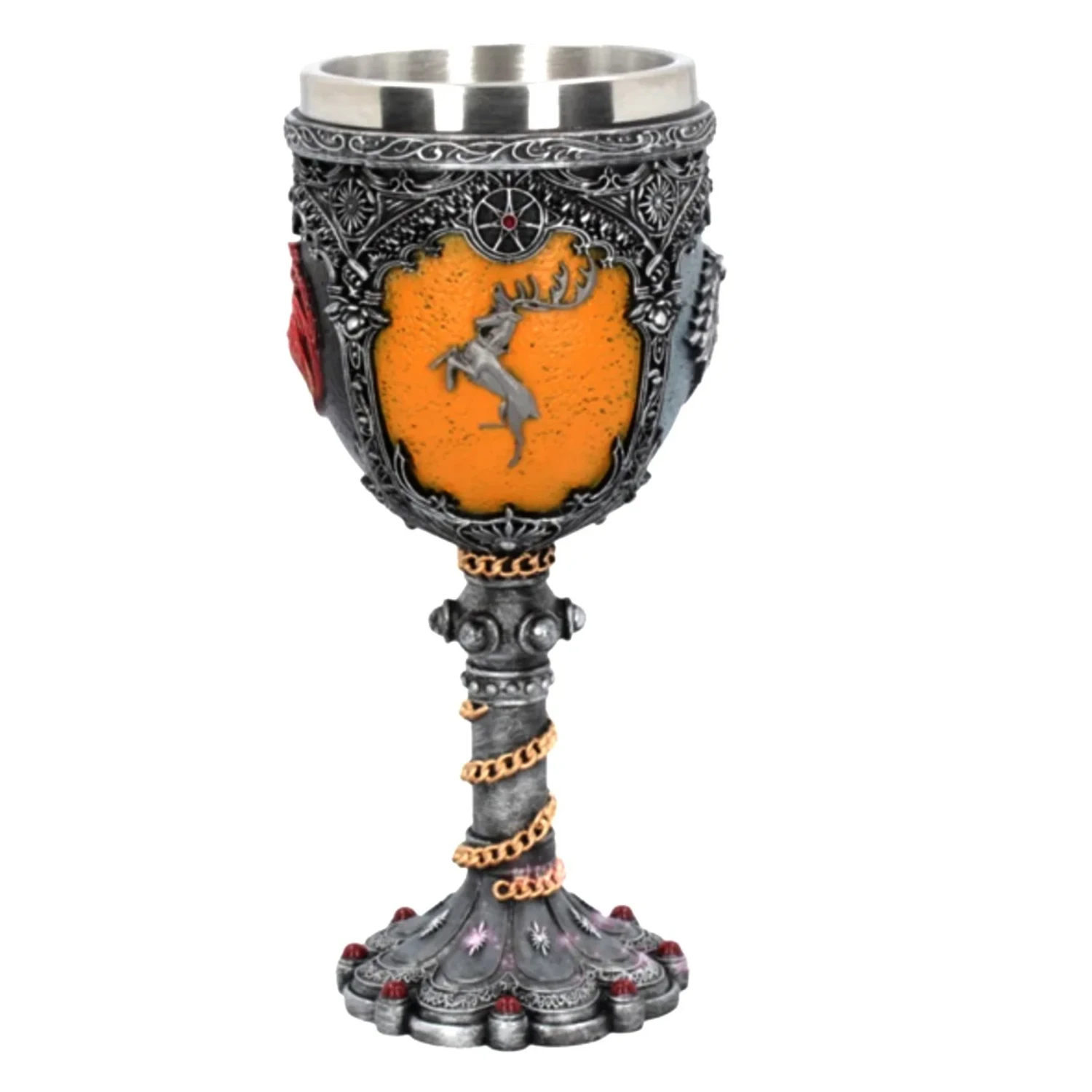 Medieval Dragon Skull Beer Mugs Stainless Steel Resin  Red Wine Goblet  Medieval Wine Cups Coffeeware teaware