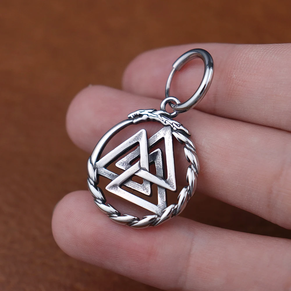 Vintage Nordic Viking Valknut Brinco Gota para Mulheres, Aço Inoxidável, Charme da Moda, Brincos Dangle, Jóias Escandinavas Criativas