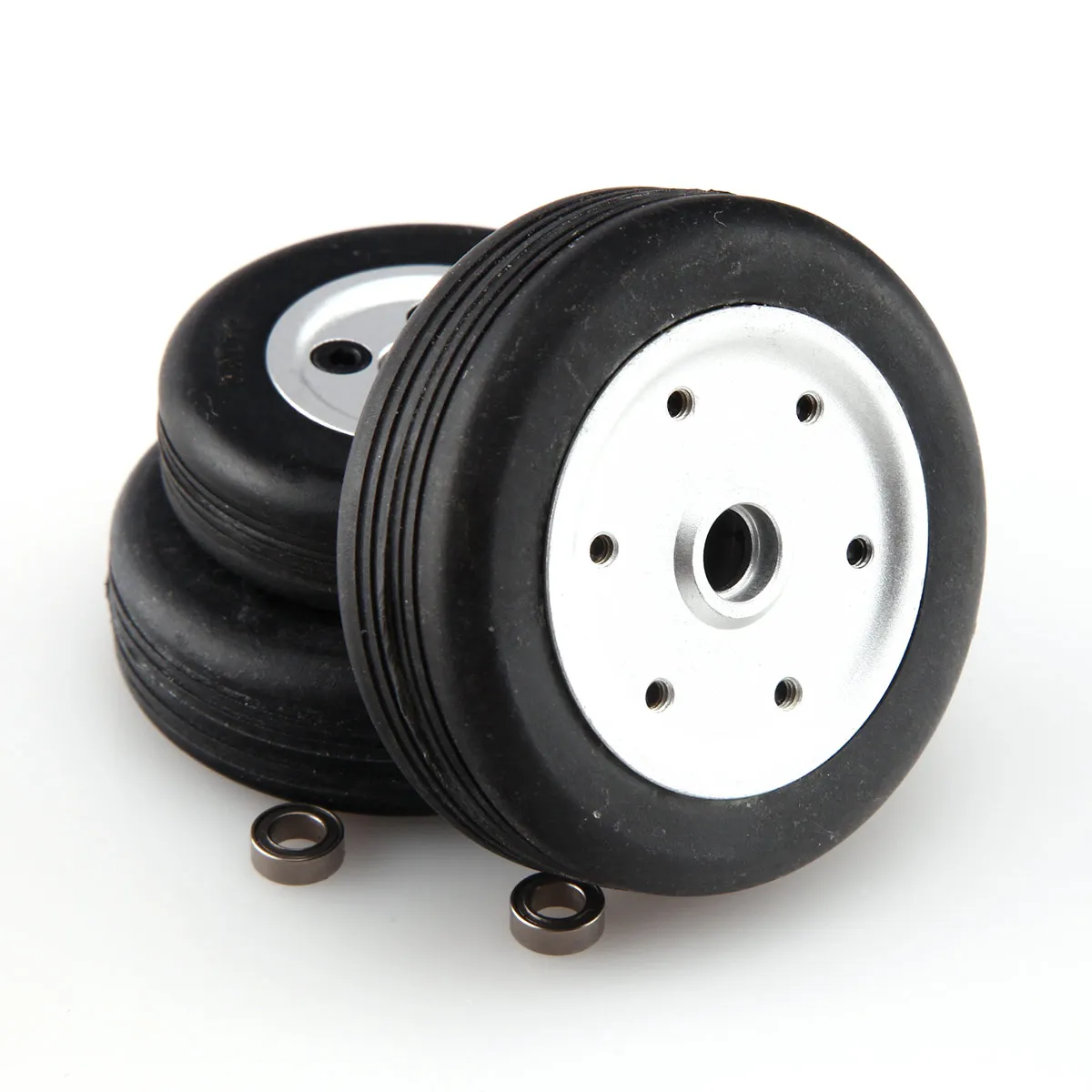 1Pc Rubber Wheel Aluminum Hub Diameter 40mm 43mm 50mm 55mm 60mm For Electric Retract Landing Turbojet Airplane