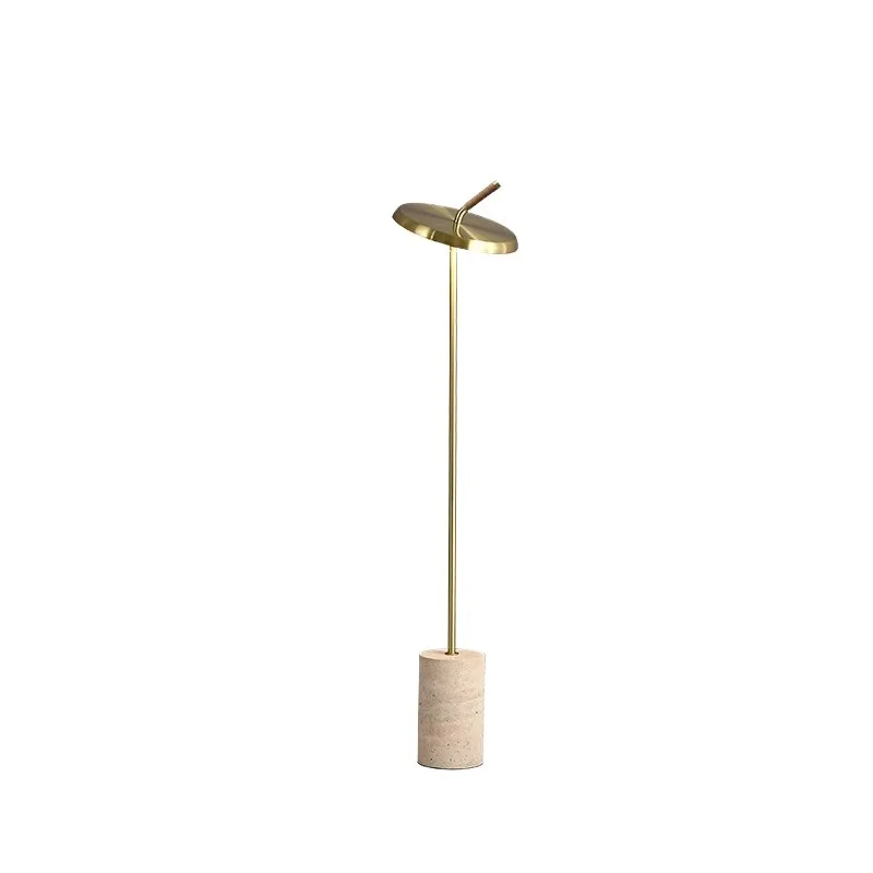 Italian yellow travertine floor lamp, medieval high-end living room study bedside lamp