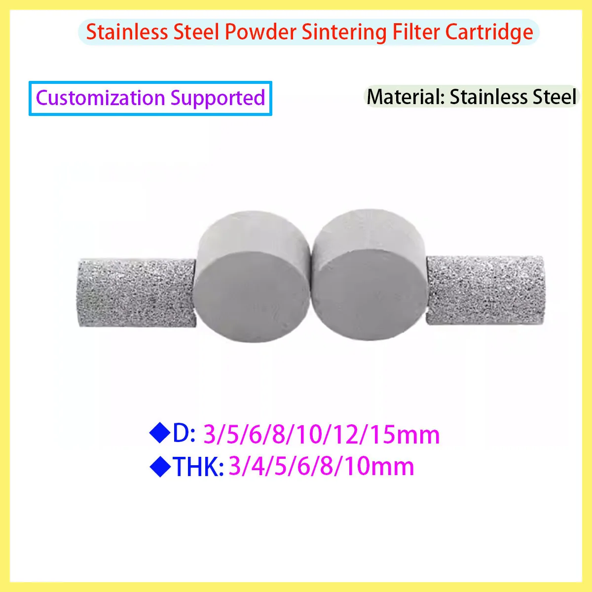 

Stainless Steel Powder Sintered Filter Element, Metal Cylindrical Filter Element with A Thickness of 3/4/5/6/8/10mm