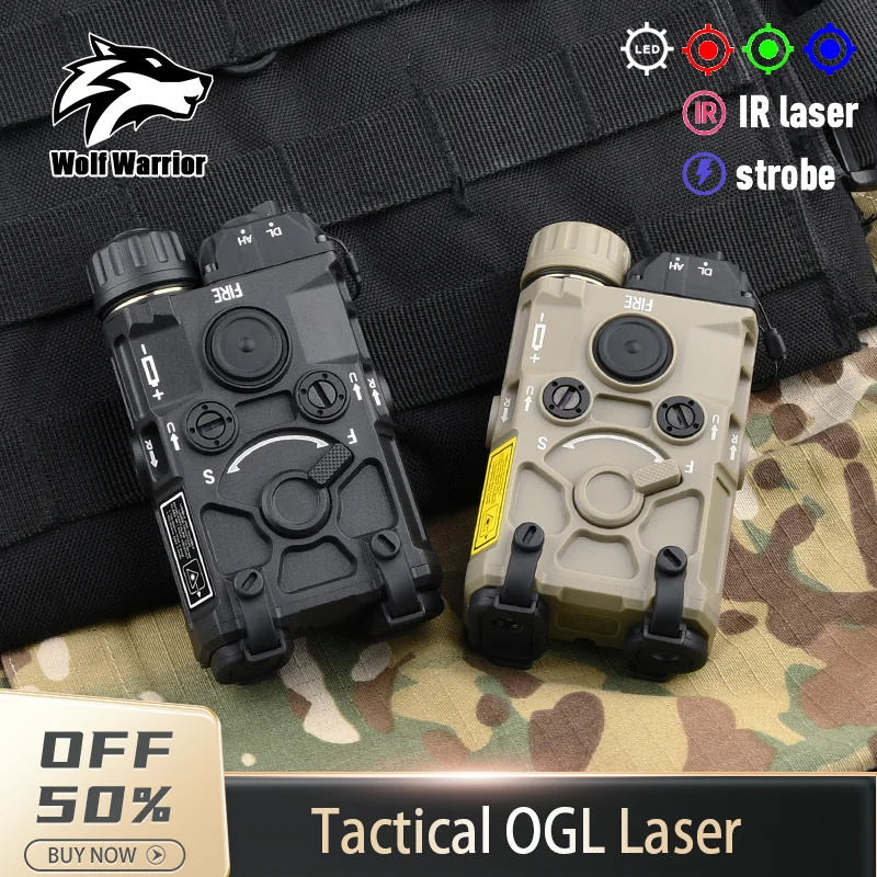 

Tactical Nylon OGL Version Red Dot Green Blue IR IR Laser Indicator LED White Light Adjustable brightness Hunting Strobing Light