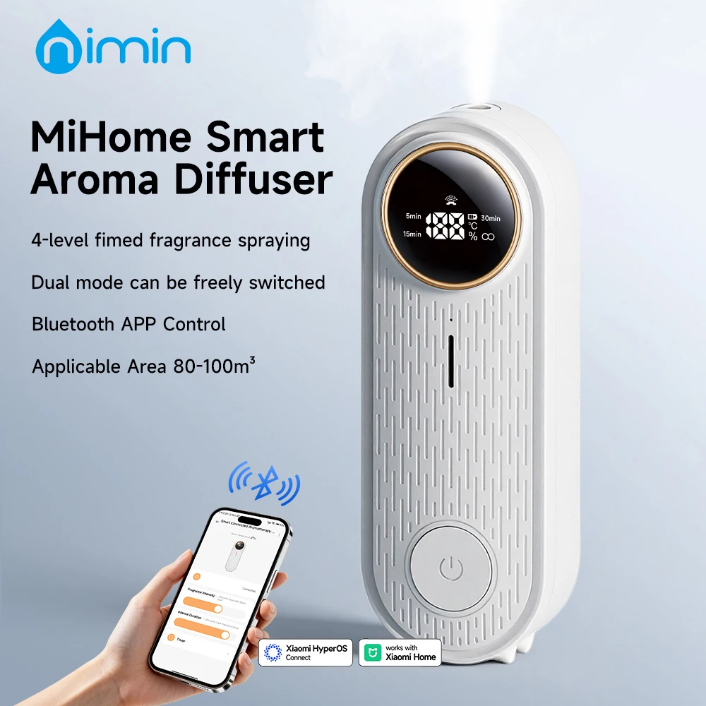 Quiet Ultrasonic Aroma Diffuser, Essential Oil Diffuser with Timer & APP Control, Small USB Diffuser for Home, Office, Bedroom