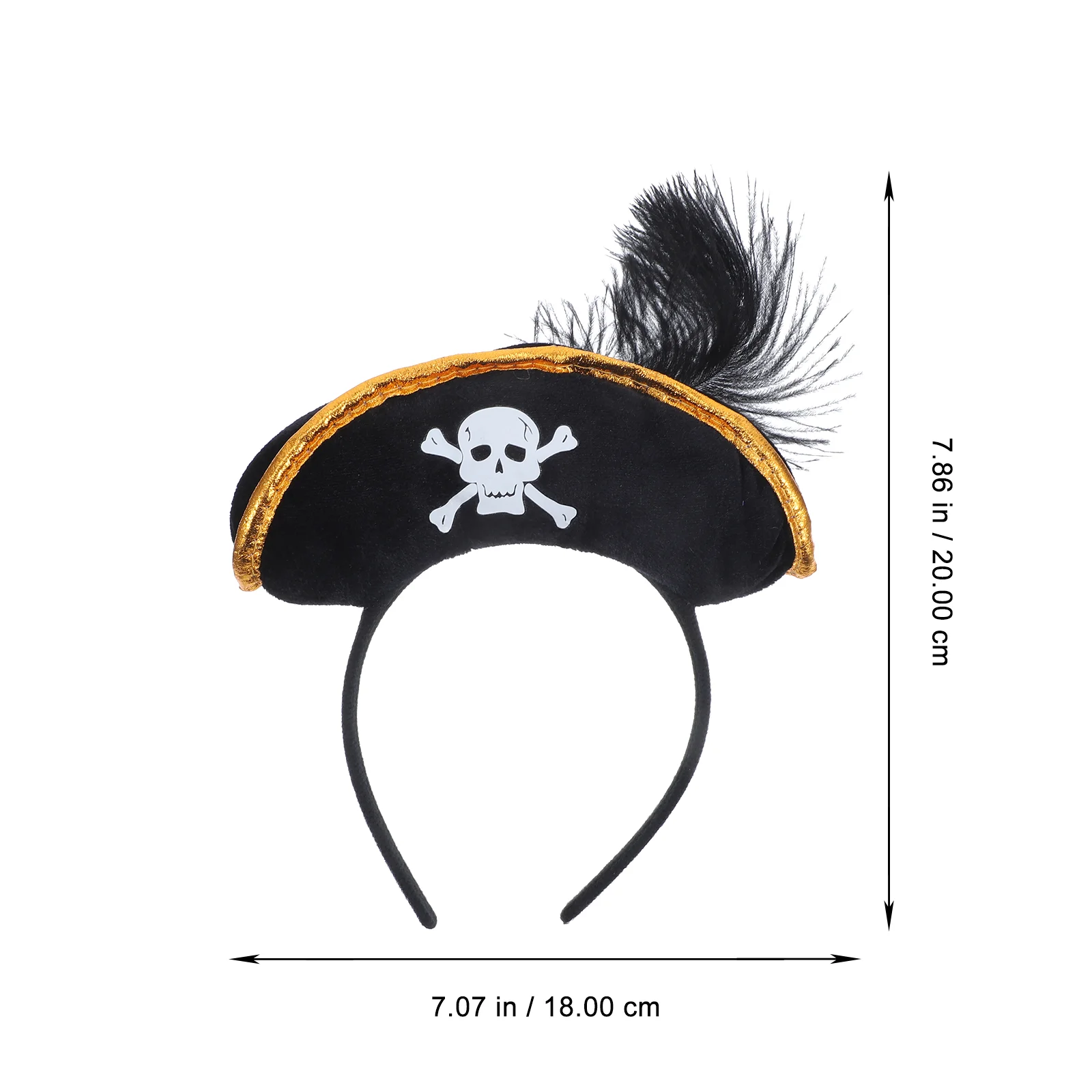 Performance Pirate Headbands Skull Hat Black Halloween Props Accessories Printing Women Non-woven Fabric Toddler