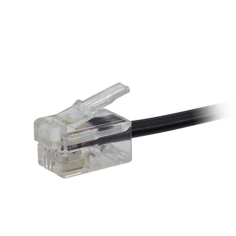 

A43M 2Pcs Telephone Cord Detangler RJ9 4P4C 360 Degree Extended Rotating Anti-T-Angle Black Telephone Cord Landline Cable