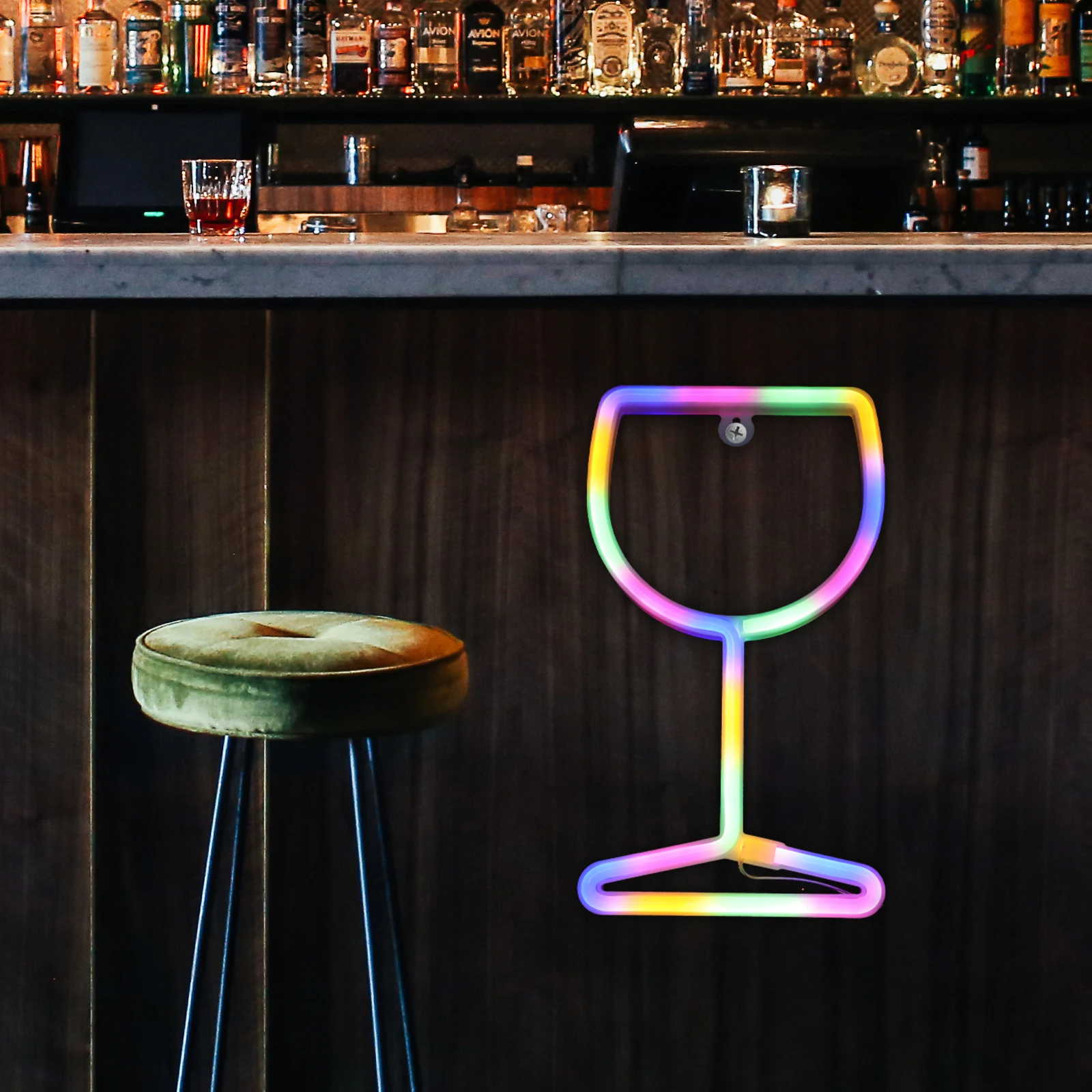 

LED Neon Glass Light Bar Party Atmosphere USB Charging Colorful Acrylic Lamp Wall Decor Home Room Small Night Light