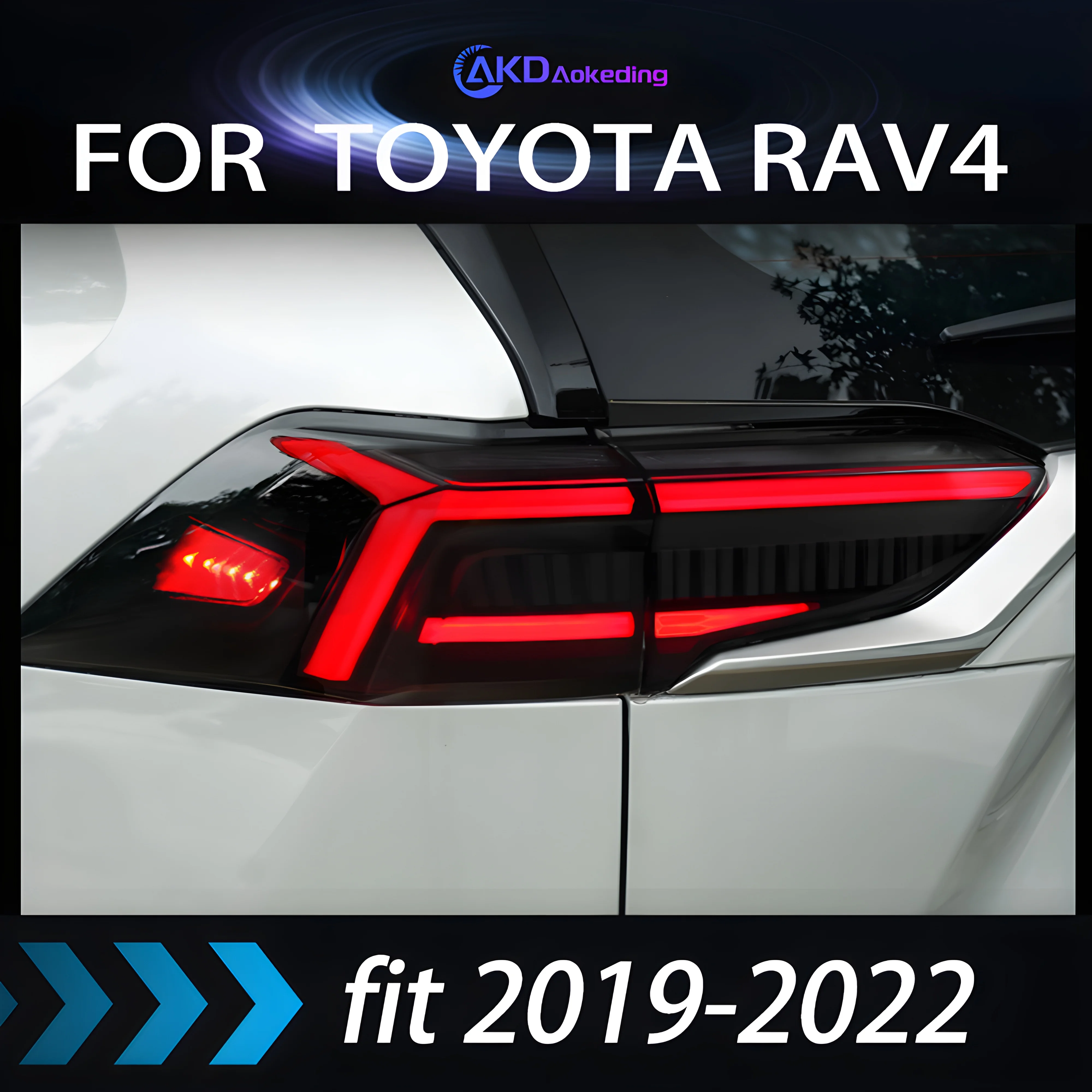 Car Styling Tail Lamp for Toyota RAV4 Tail Lights 2019-2022 New Rav4 LED Tail Light Tailight Dynamic Signal Auto Accessories