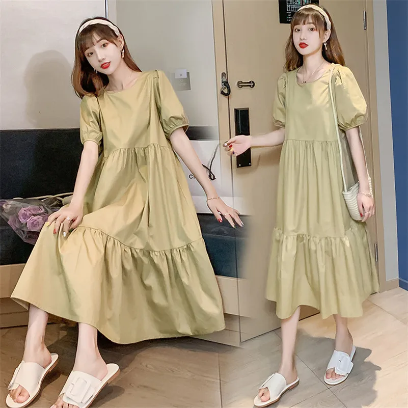 2026 Summer Women Cotton Linen Dress Office Lady Elegant Vestido Lantern Sleeve Ruffle Loose Dress Clothing vestidos de fiesta