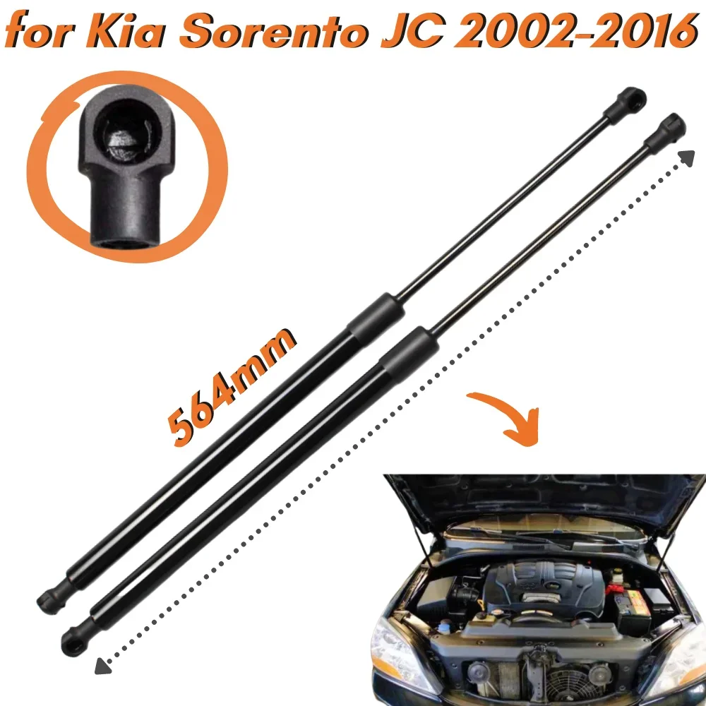 Qty(2) rozpórki maski do Kia Sorento I (JC) 2002-2016 564mm przednia maska sprężyny gazowe amortyzatory siłowniki