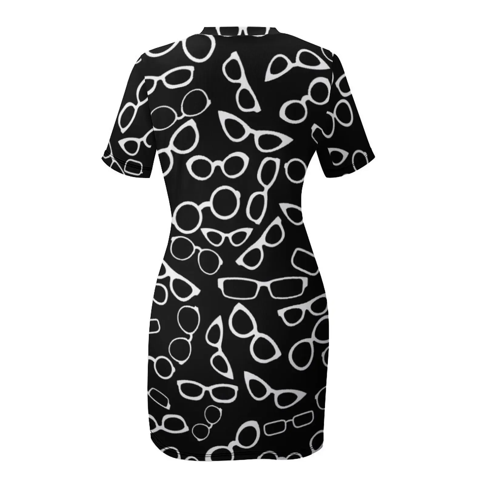 다양한 모양의 안경 패턴 - 여성용 흰색 반팔 드레스 웨딩 드레스 섹시한 드레스 여성 의류 드레스