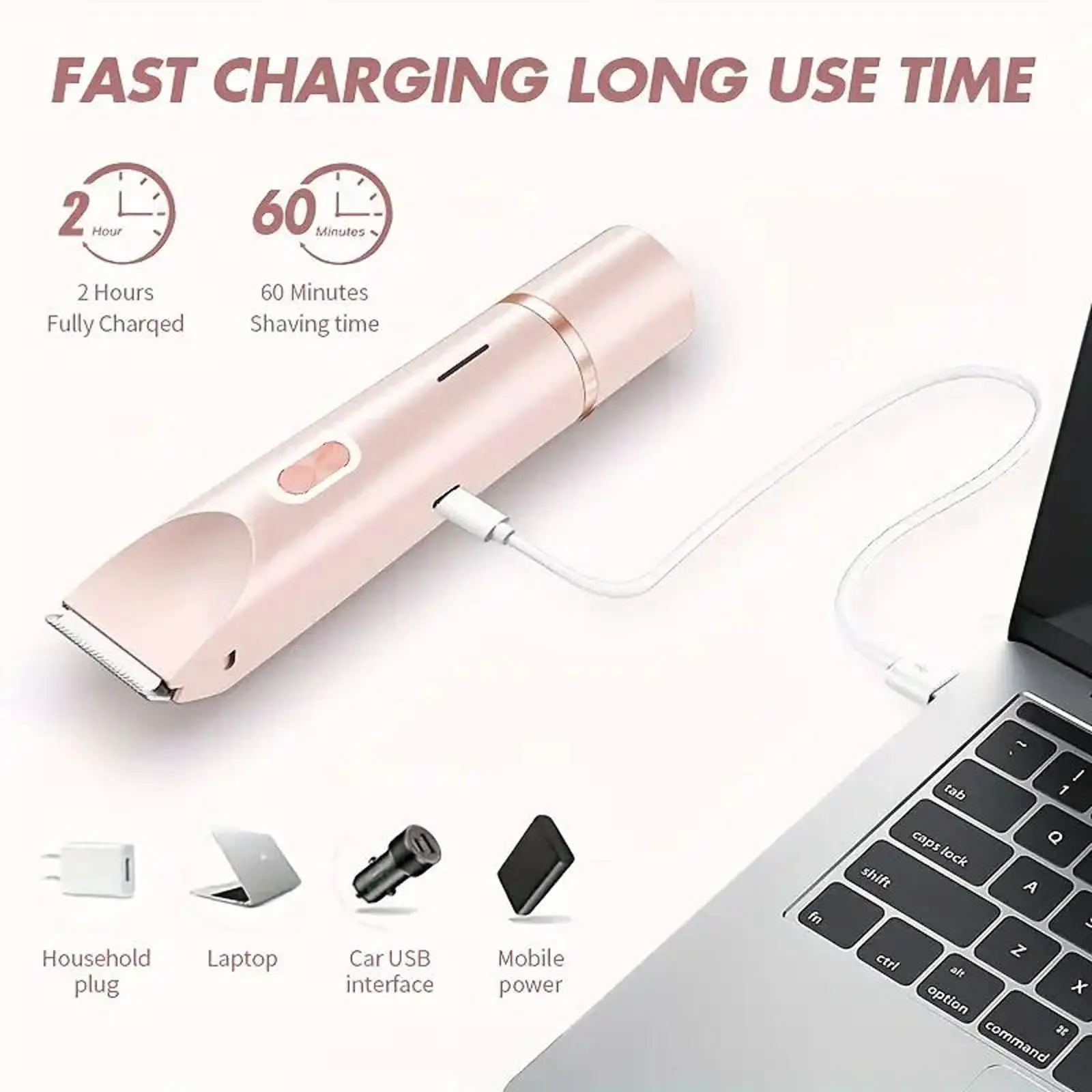 السيدات مقاوم للماء المزدوج رئيس ماكينة حلاقة كهربائية نوع C قابلة للشحن أداة إزالة الشعر خالية من الألم للساقين الأسلحة بيكيني تحت الإبط الوجه