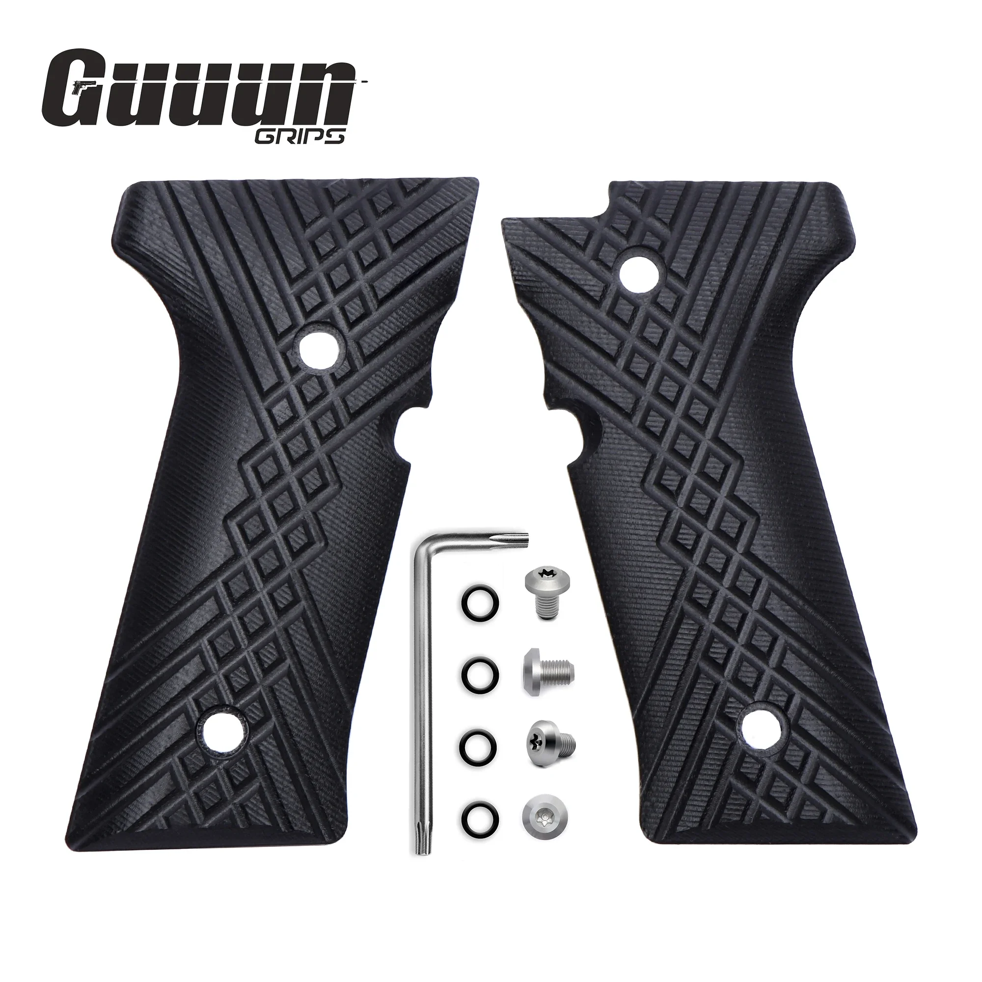 Guuun G10 Grips for Beretta M9A3 & Beretta 92 Vertec,  Crosshatch Texture