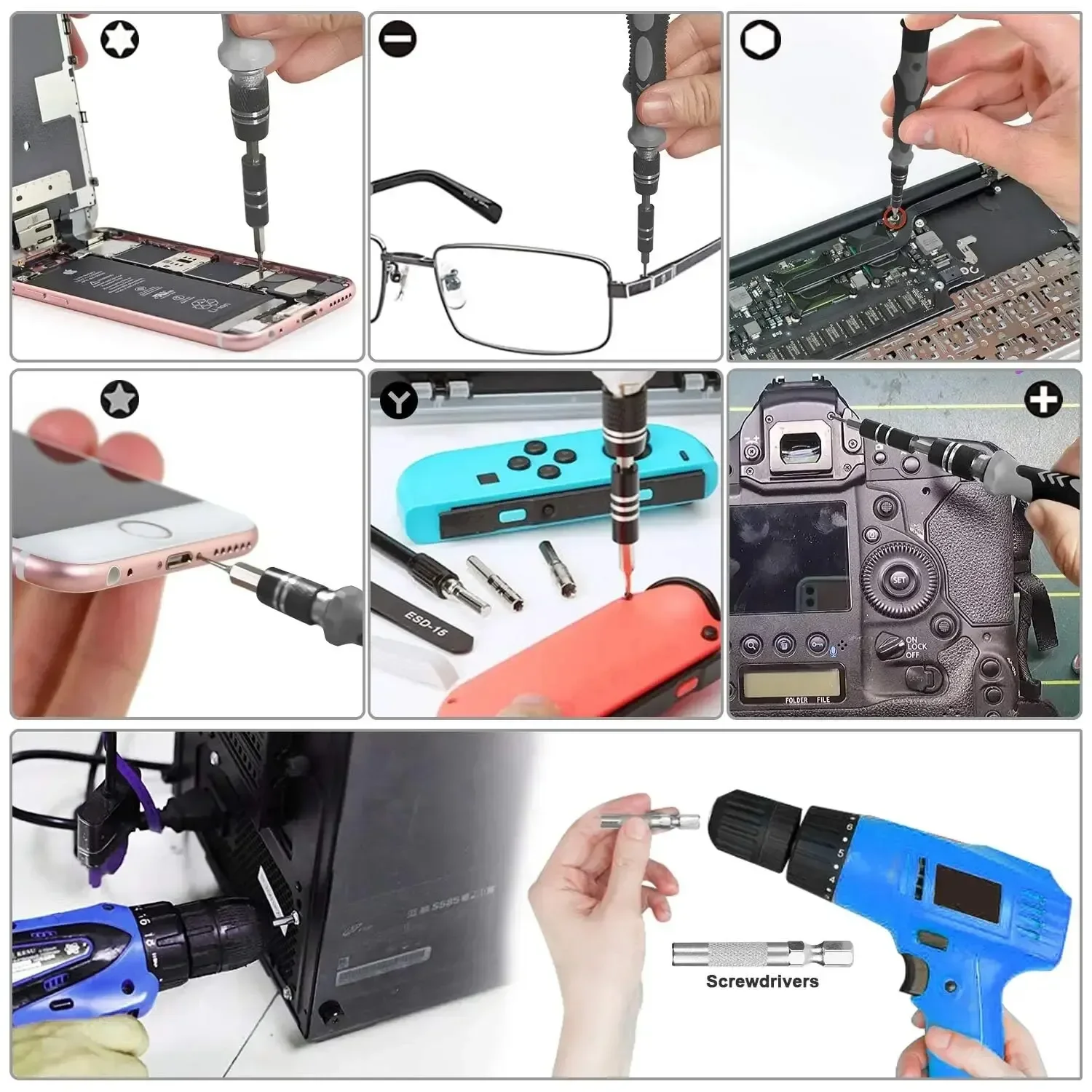 115 in 1 Precision Screwdriver Set Professional Multi-Function Repair Tool with 98 Magnetic Screw Driver Bits for iPhone Glasses