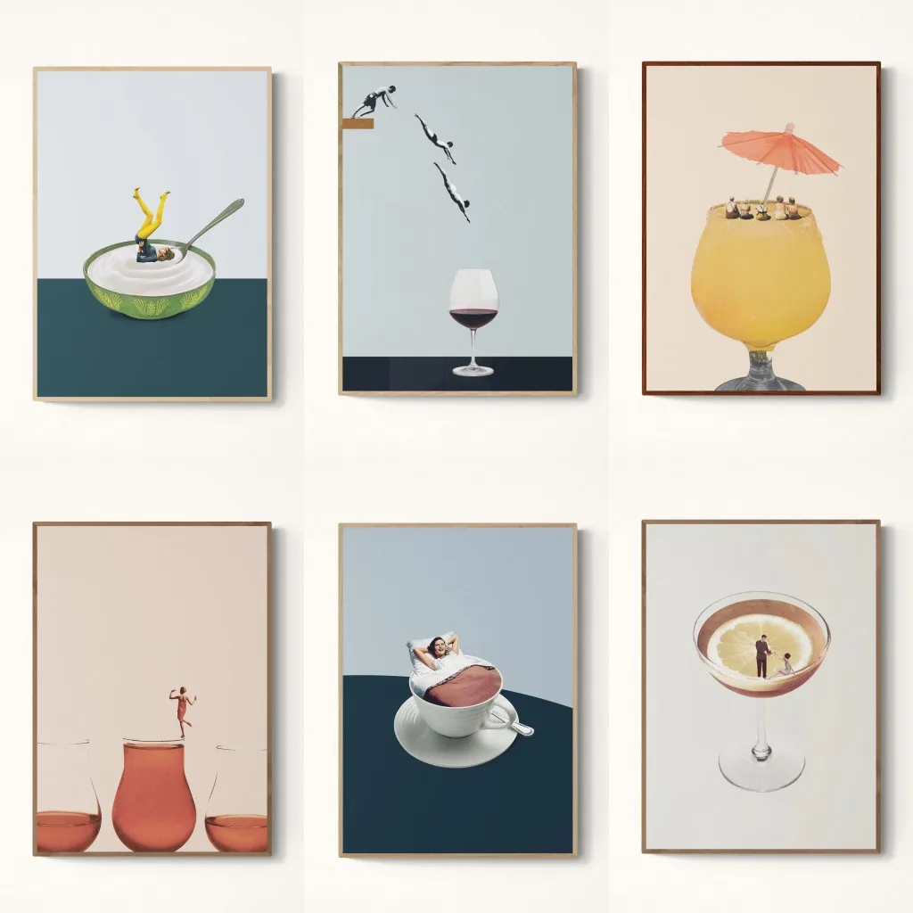Vintage Abstract Creative Poster Curiosity Funny Whimsy Canvas Prints Premium Collage Wall Art Dorm Living Room Home Decoration