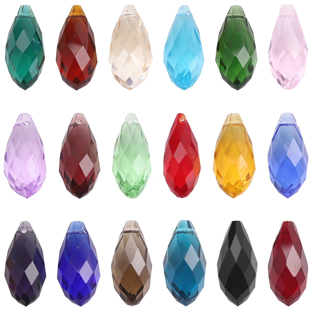 Perle de cristal en forme de larme de couleur autrichienne, goutte d'eau, perle de verre à facettes, perle d'espacement ample pour la fabrication de bijoux, Bracelet et collier à faire soi-même